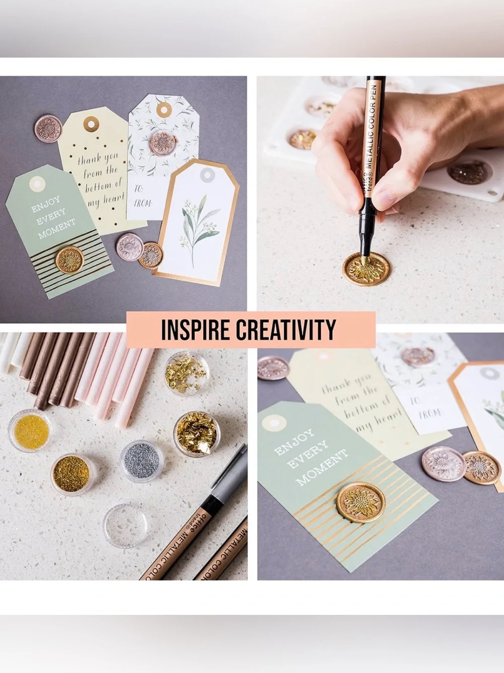 HOPPLER Wax Seal Stamp Kit with Glue Gun